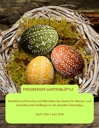 Unser Friedberger Gartenblättle Frühling 2018