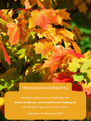 Unser Friedberger Gartenblättle Herbst 2022